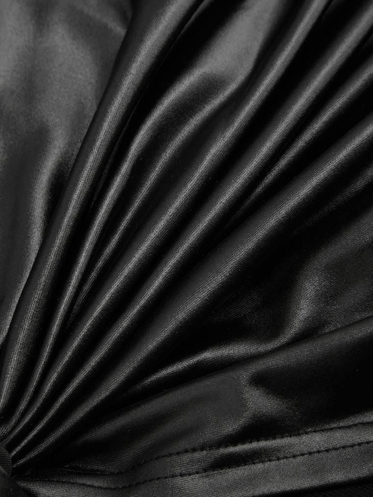 High Neck Ruched Knotted Mini Dress 5