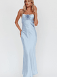 High Roller Cowl Back Rosette Maxi Dress Blue - thumbnail 5