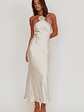 High Roller Flower Decoration Halter Dress Champagne - thumbnail 5