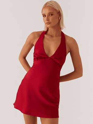 Heavy Hearted Mini Dress - Red