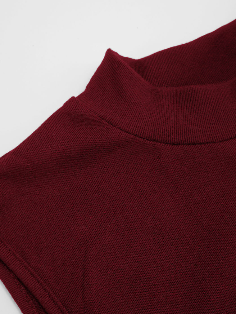 High Neck Ruched Knotted Mini Dress 14