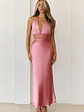 Ibiza Twilight Satin Lace Maxi Dress - thumbnail 1