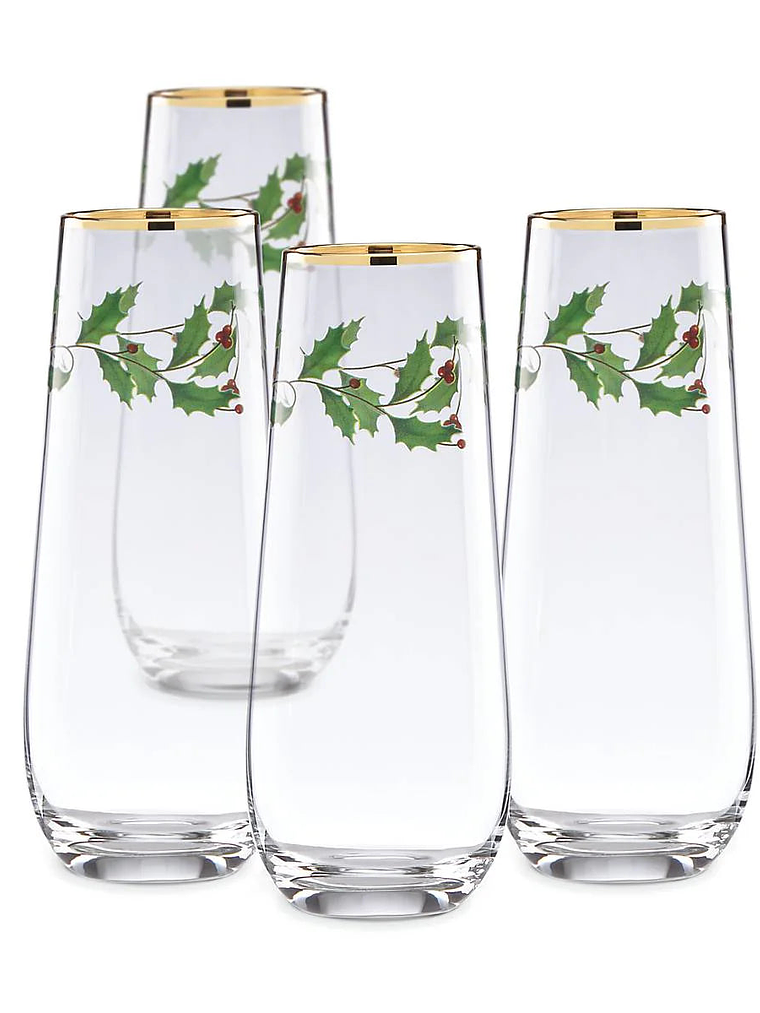 Holiday Stemless 4-Piece Flute Set 3