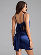 Jill Tie-Back Bodycon Wrap Satin Mini Dress - thumbnail 2