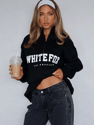 High Standard Zip Front Sweater Black