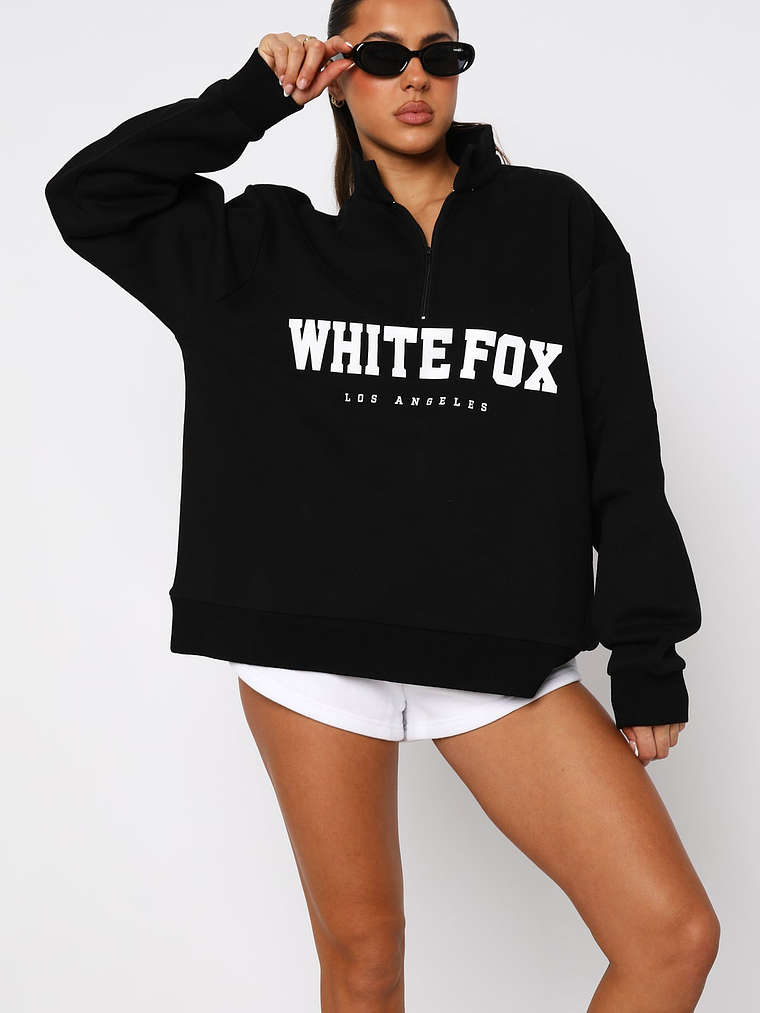 High Standard Zip Front Sweater Black 2