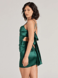 Jill Tie-Back Bodycon Wrap Satin Mini Dress - thumbnail 5