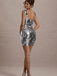 Jasmyn | Silver Sequin Square-Neck Mini Dress - thumbnail 2