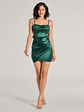 Jill Tie-Back Bodycon Wrap Satin Mini Dress - thumbnail 6