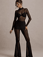Harlowe | Black Mesh Long-Sleeve Bodysuit - thumbnail 5