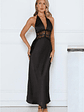 Ibiza Twilight Satin Lace Maxi Dress - thumbnail 8