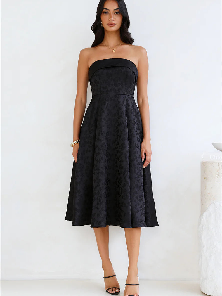 Ink Love Strapless Midi Dress 2