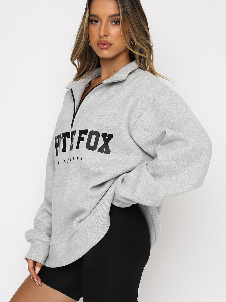 High Standard Zip Front Sweater Grey Marle 3