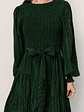 Ivey Smocked Short Dress | Dark Green + Silver - thumbnail 2