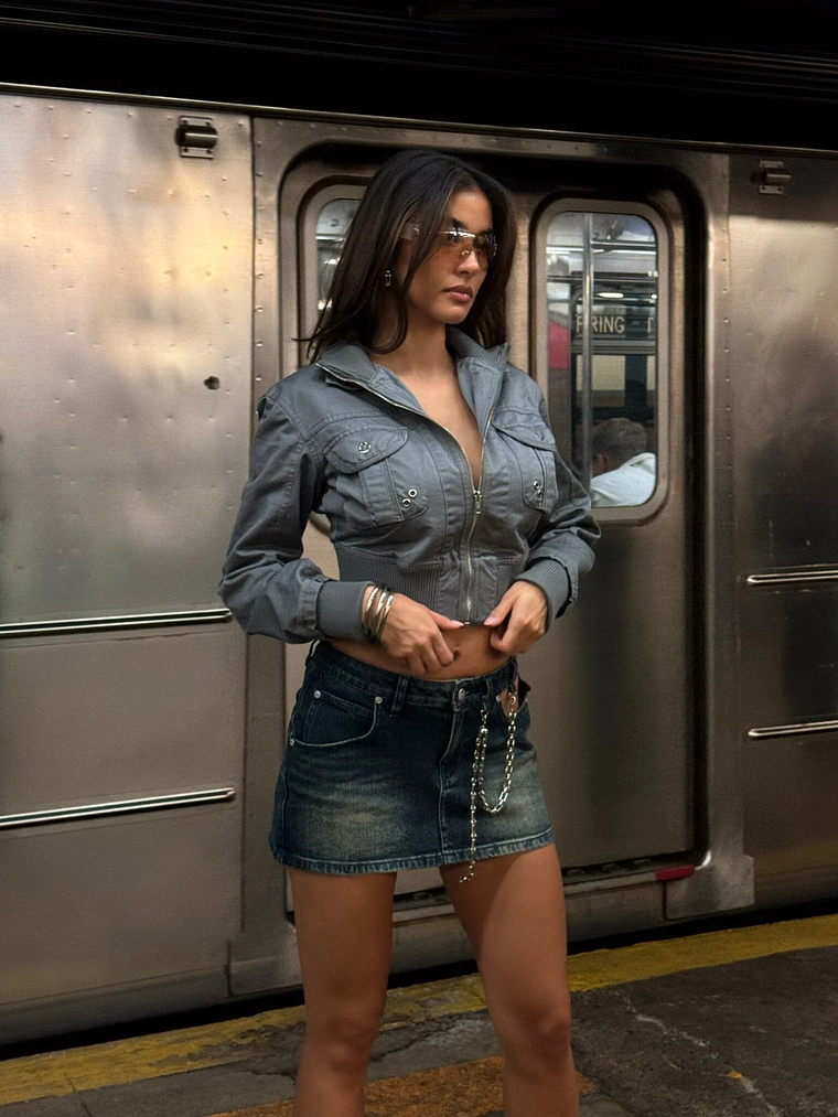 Jax Mini Skirt Denim 1