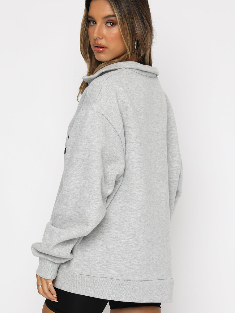 High Standard Zip Front Sweater Grey Marle 4