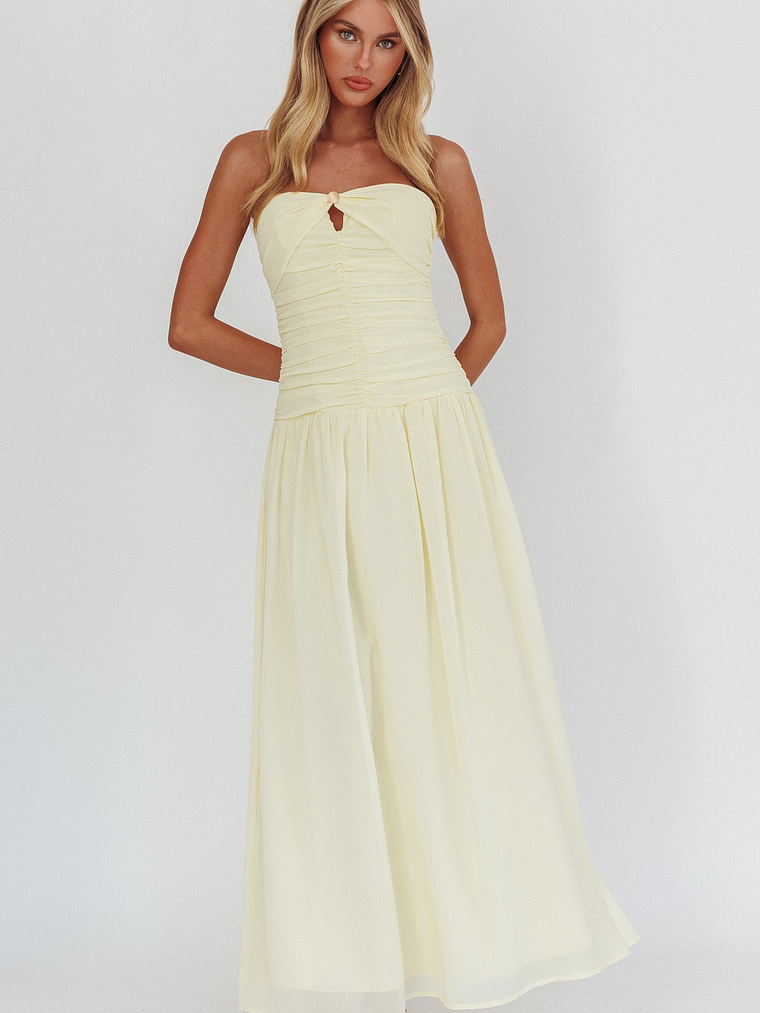 High Streets Strapless Maxi Dress Butter 1