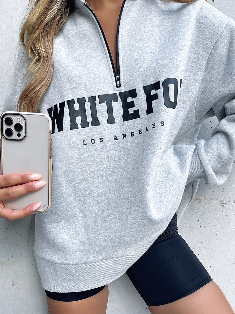 High Standard Zip Front Sweater Grey Marle 5