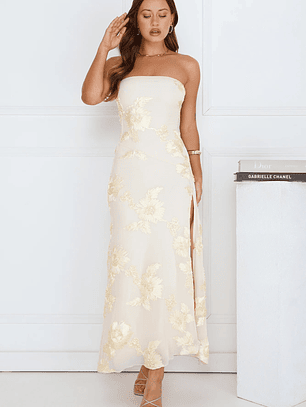 Iconic Influence Strapless Mesh Maxi Dress