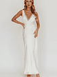 Ivonne Lace Trim V-Neck Maxi Dress Oyster - thumbnail 1