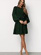 Ivey Smocked Short Dress | Dark Green + Silver - thumbnail 6