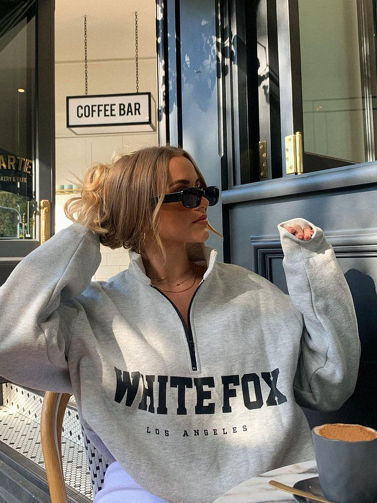 High Standard Zip Front Sweater Grey Marle 8