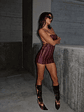 Jinx Mini Dress Burgundy - thumbnail 6