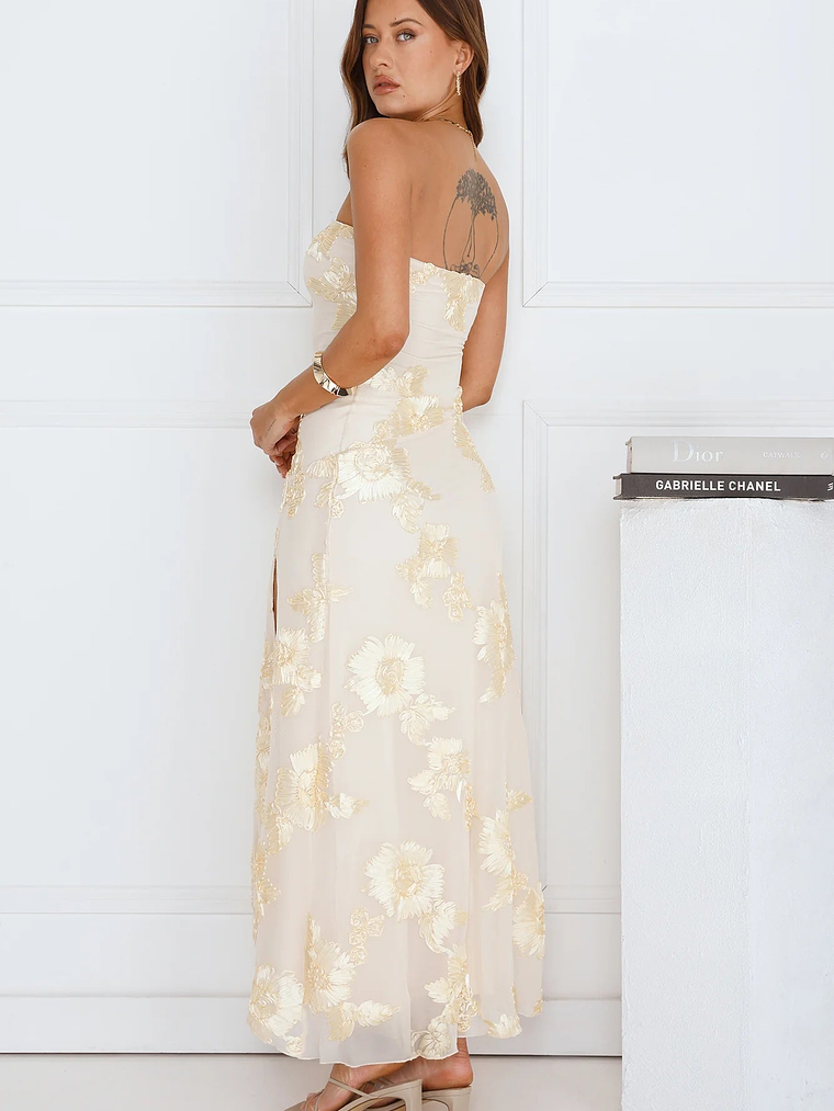 Iconic Influence Strapless Mesh Maxi Dress 4