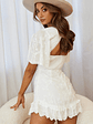 Joanie Angel Sleeve Floral Embroidery Mini Dress White - thumbnail 2
