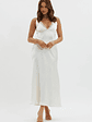 Ivonne Lace Trim V-Neck Maxi Dress Oyster - thumbnail 6
