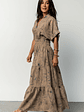 Hedda Tiered Maxi Dress | Natural + Blue Floral - thumbnail 3