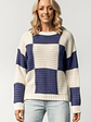 Jayda Sweater | Cream + Blue - thumbnail 1