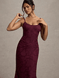 Intimacy | Plum Lace Corset Split Maxi Dress - thumbnail 3