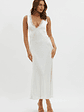 Ivonne Lace Trim V-Neck Maxi Dress Oyster - thumbnail 9
