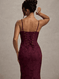 Intimacy | Plum Lace Corset Split Maxi Dress - thumbnail 4