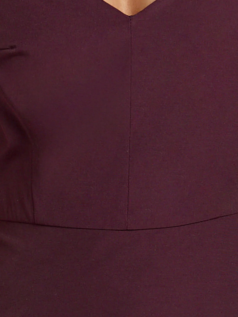 Izara Mini Dress Off Shoulder Pleated Dress in Wine 5