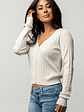 Heidi Pointelle Cardigan | Ivory - thumbnail 3