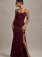 Intimacy | Plum Lace Corset Split Maxi Dress - thumbnail 7