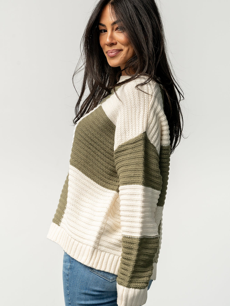 Jayda Sweater | Cream + Olive 2