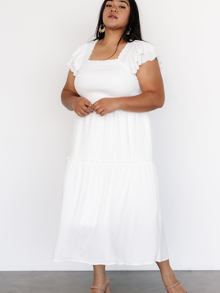 Jacie Smocked Midi Dress | White 2