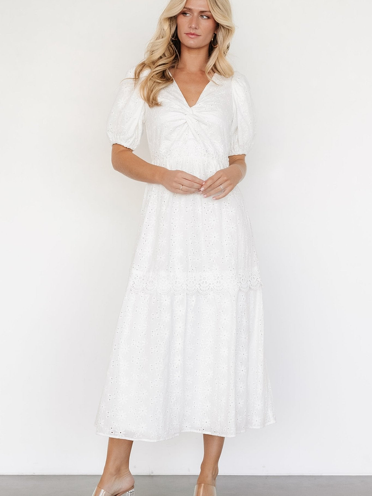 Jackie Eyelet Maxi Dress | Off White 1