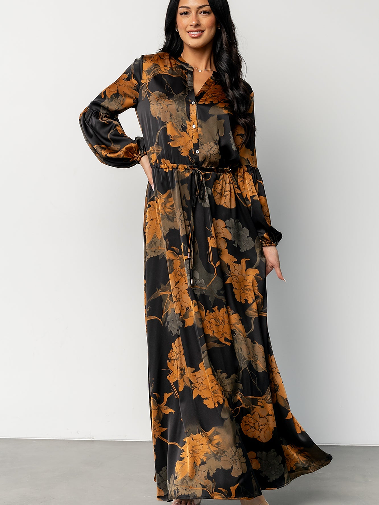Helen Maxi Dress | Black + Gold 1