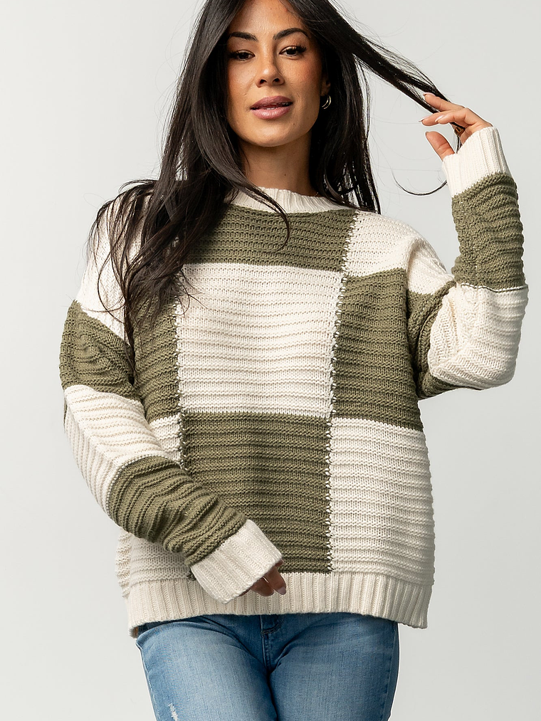 Jayda Sweater | Cream + Olive 6