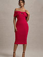 Hope | Red Bow Bardot Midi Dress - thumbnail 6