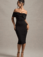 Hope | Black Bow Bardot Midi Dress - thumbnail 7