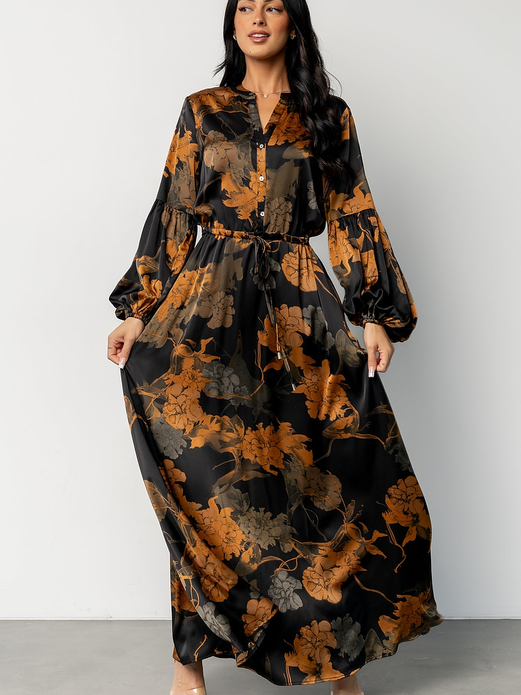 Helen Maxi Dress | Black + Gold 5