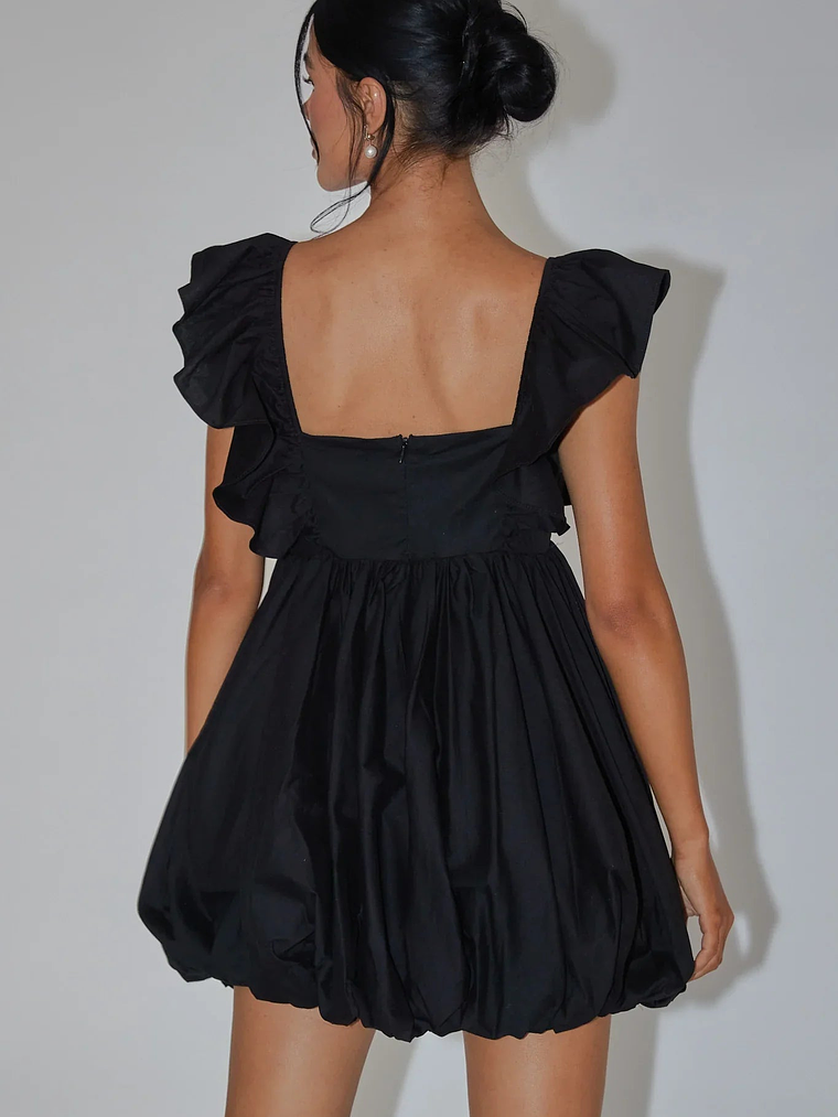 Horoscope Bubble Hem Mini Dress Black 2