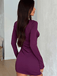 Harriet Long Sleeve Mini Dress - Plum - thumbnail 3