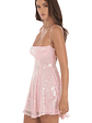 Iridescent Sequin Fit and Flare Dress in Pink - thumbnail 4