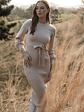 Helena Dress - Beige - thumbnail 1
